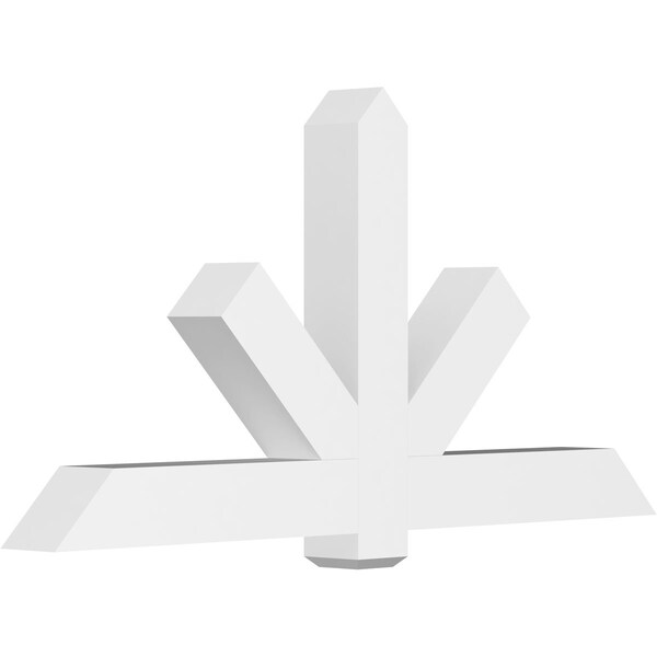 Ekena Millwork Kennewick Architectural Grade PVC Gable Bracket, 72"W x 36"H x 6"D x 6"F, 12/12 Pitch GBP072X36X0606KEN00 - main